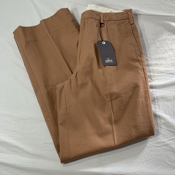 Levi's Made‎ & Crafted Men's Straight Trousers 30x32 Mocha Khaki Mauve NWT $188 - Picture 1 of 10